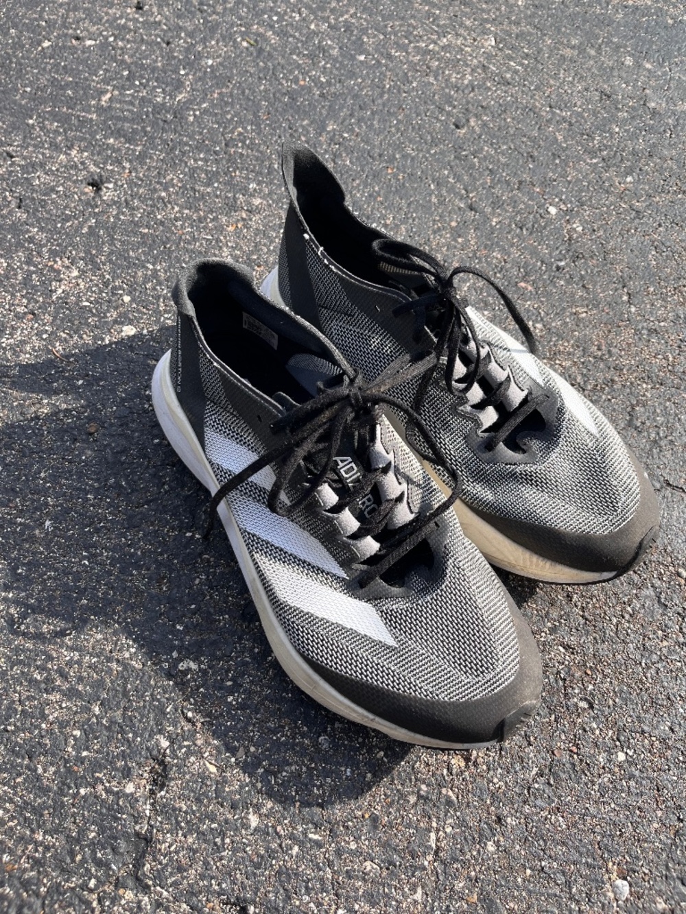 Black ADIZERO BOSTON 12 RUNNING SHOES 9 1/2 Men’s